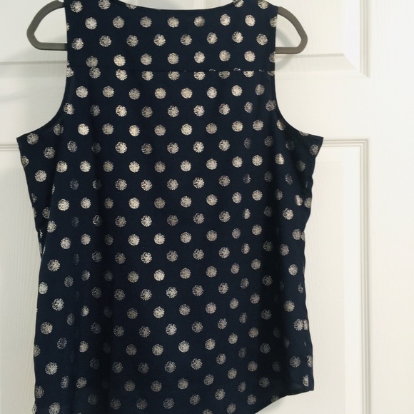Chico’s Navy/Silver Slvls Blouse - Picture 2 of 3